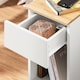 image 5 of SoBuy FBT111-WN Slim Bedside Table Bedside Cabinet Narrow Side Table Nightstand with Drawer and Shelf for Bedroom