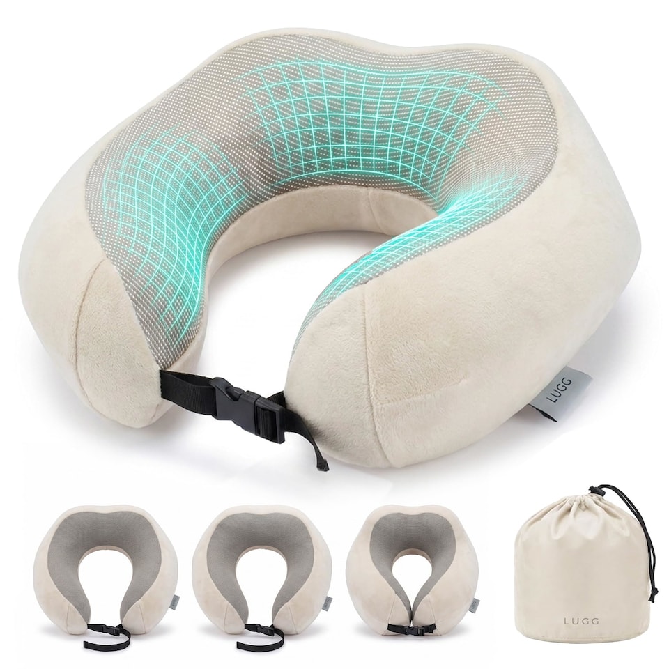 image 1 of Lugg Memory Foam Travel Pillow with Storage Bag 360 Degree Neck Support