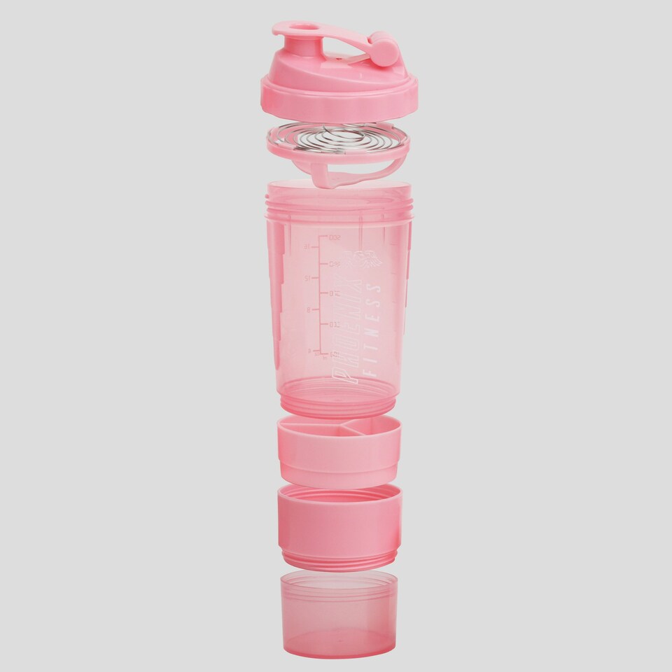 image 1 of Phoenix Fitness Compartment Protein Shaker Bottle - Pink