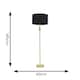 image 3 of ValueLights Marissa Black Shade with Brushed Gold Stacked Ball Floor Lamp & Bulb | Black