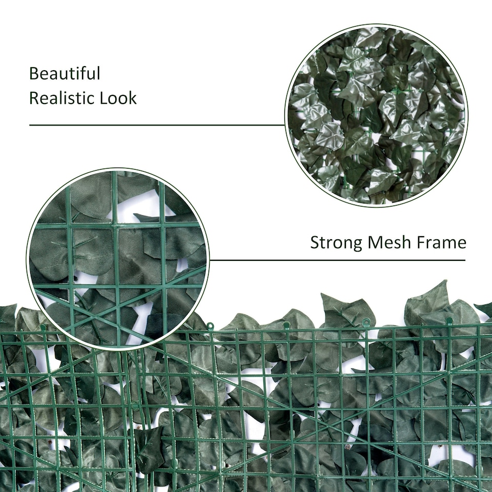image 1 of Outsunny Artificial Leaf Hedge Privacy Screen Roll Garden Fence Panel 1m x 2.4m