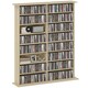 image 1 of HOMCOM CD Storage Unit DVD Tower Blu-ray Storage Shelf for Office, Natural | Brown | 106.5W x 24D x 126.3H cm