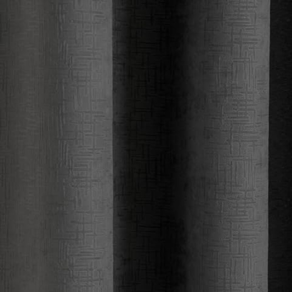 image 1 of Vogue Black Curtains 66 x 54 inch (168 x 137 cm) Room Darkening Eyelet Thermal Noise Reducing Curtains for Bedroom and Living Room