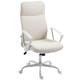 image 1 of HOMCOM Office Chair, Fabric Computer Desk Chair with High Back, Swivel Wheels, Armrest, Tilting Function, Height Adjustable for Home, Cream White | White