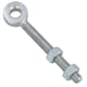 image 1 of Swing Gate Long Eye Bolts Hinge + Nuts Adjustable Zinc Plated 12 x 100mm 1pc Silver