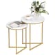 image 1 of HOMCOM Nesting Coffee Table Set of 2, Modern Nest of Tables, Round Sofa Side Tables with Metal Frame for Living Room, Bedroom, Small Space, Gold Tone | Gold