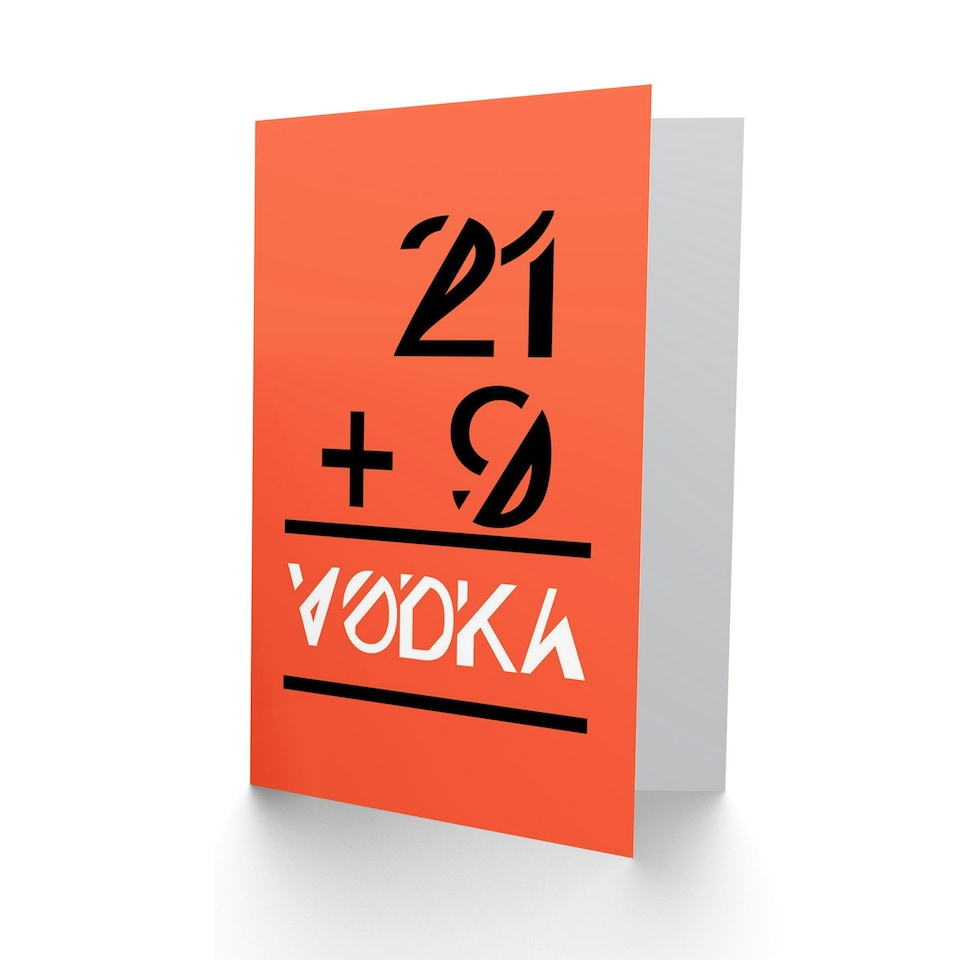 image 1 of Funny Maths 30 Equals Vodka Funny 30th Birthday Card