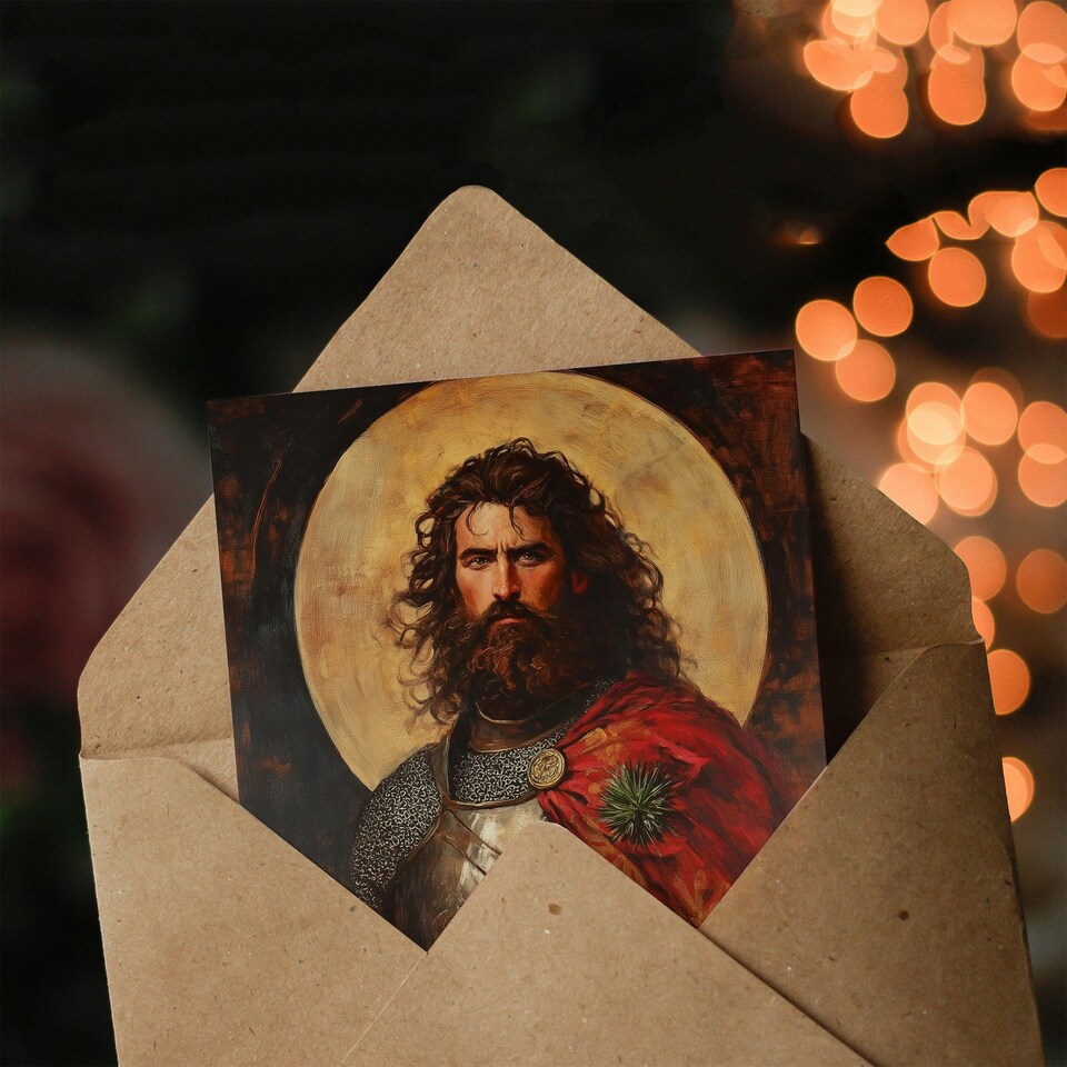 image 1 of William Wallace Scottish Knight Portrait Painting Birthday Greeting Card