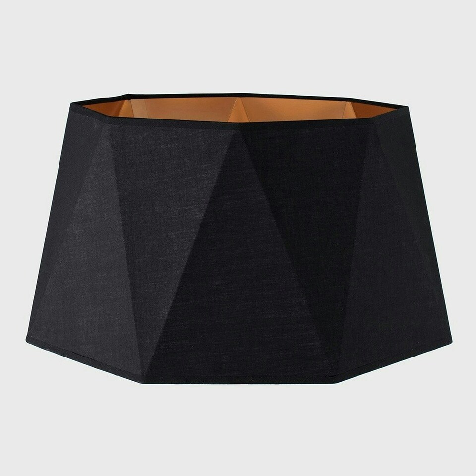 image 1 of ValueLights Modern Black And Copper Geometric Design Floor Lamp Shade