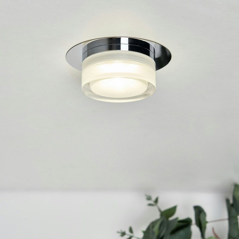 image 1 of BHS Brooke LED Bathroom Dual Mount Ceiling Light | Silver | Chrome | 1