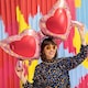 image 3 of Pink Love Heart Shaped Sunglasses Giant Helium Foil Balloon 116cm / 46 in