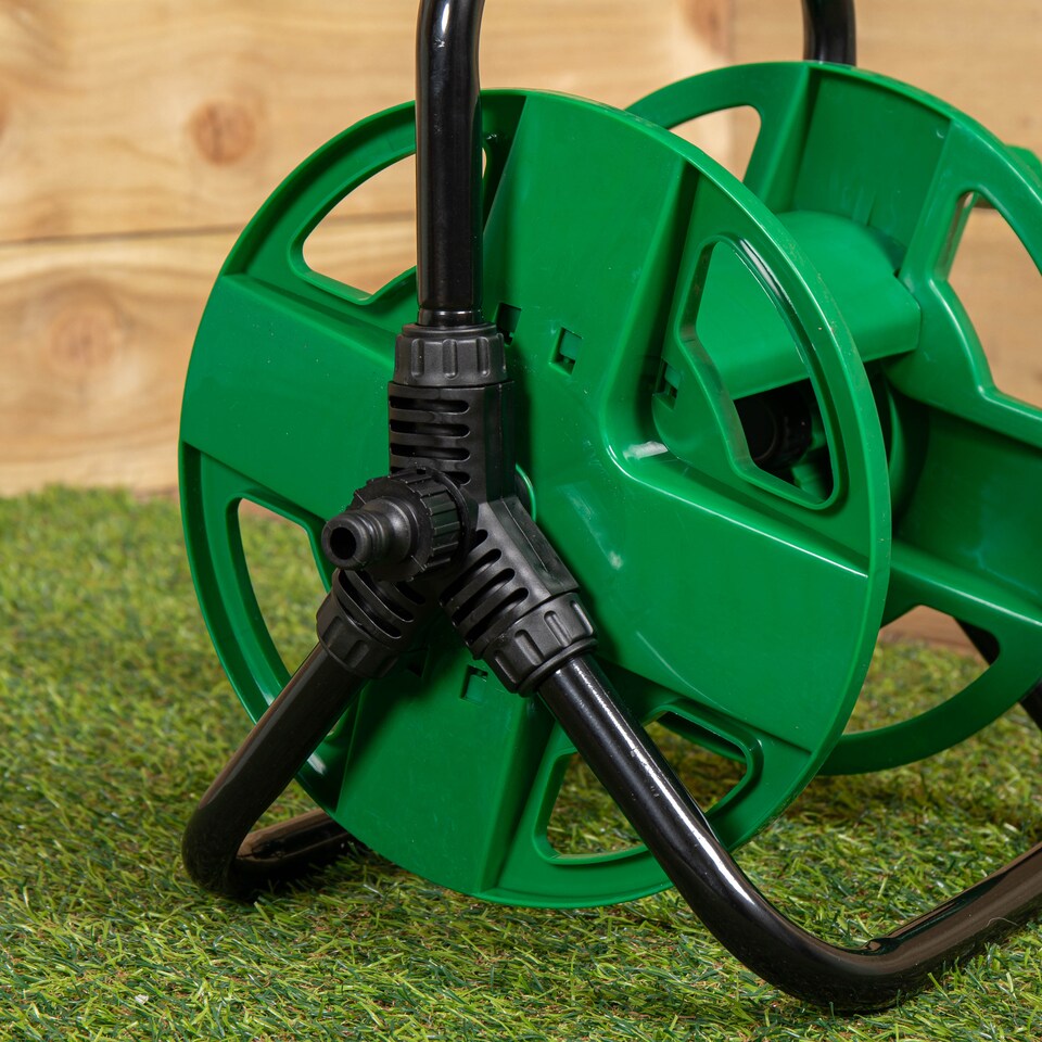 image 1 of Portable Garden Hose Pipe Holder / Reel - Holds up to 30m Hose | Green | Green