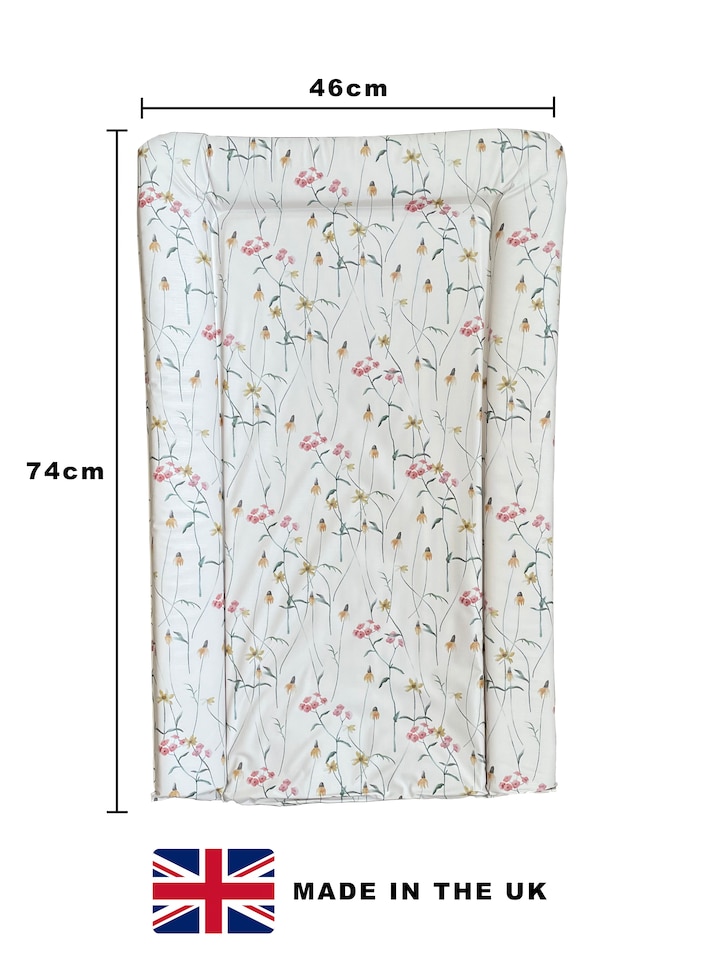 image 1 of Babybase Padded Changing Mat 74 x 46cm Wild Flower