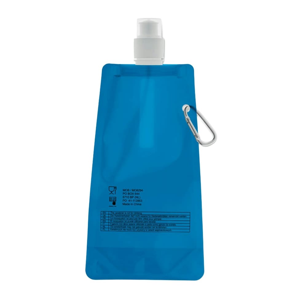image 1 of MidOcean Gates Plain Foldable 480ml Water Bottle - Transparent Blue - One Size Blue | One Size