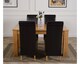 image 3 of Dakota 152 x 87cm Medium Oak Dining Table and 4 Montana Leather Chairs | Black | Black