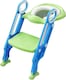 image 1 of Straame Toddler Toilet Training Ladder, Adjustable Potty Seat (Green-Blue)
