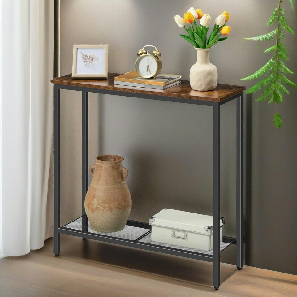 image 1 of Slim Hallway Console Table Brown
