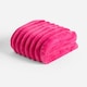 image 1 of OHS Soft Jumbo Faux Fur Ribbed Throw Blanket Pink | Hot Pink