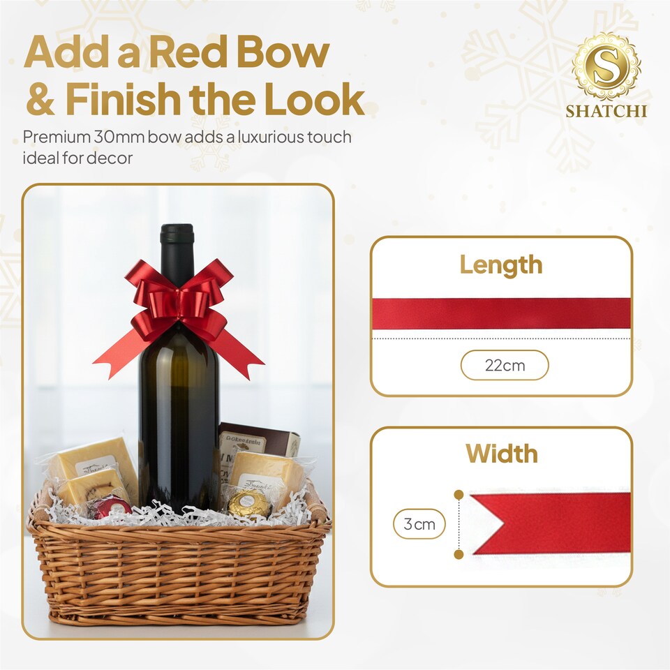 image 1 of 60pcs Red 30mm/3cm Large Ribbon Pull Bows for Gift Wrapping, Hampers, Florist Bouquets, Wedding Cars and Party Décor Pullbow | Red | Red
