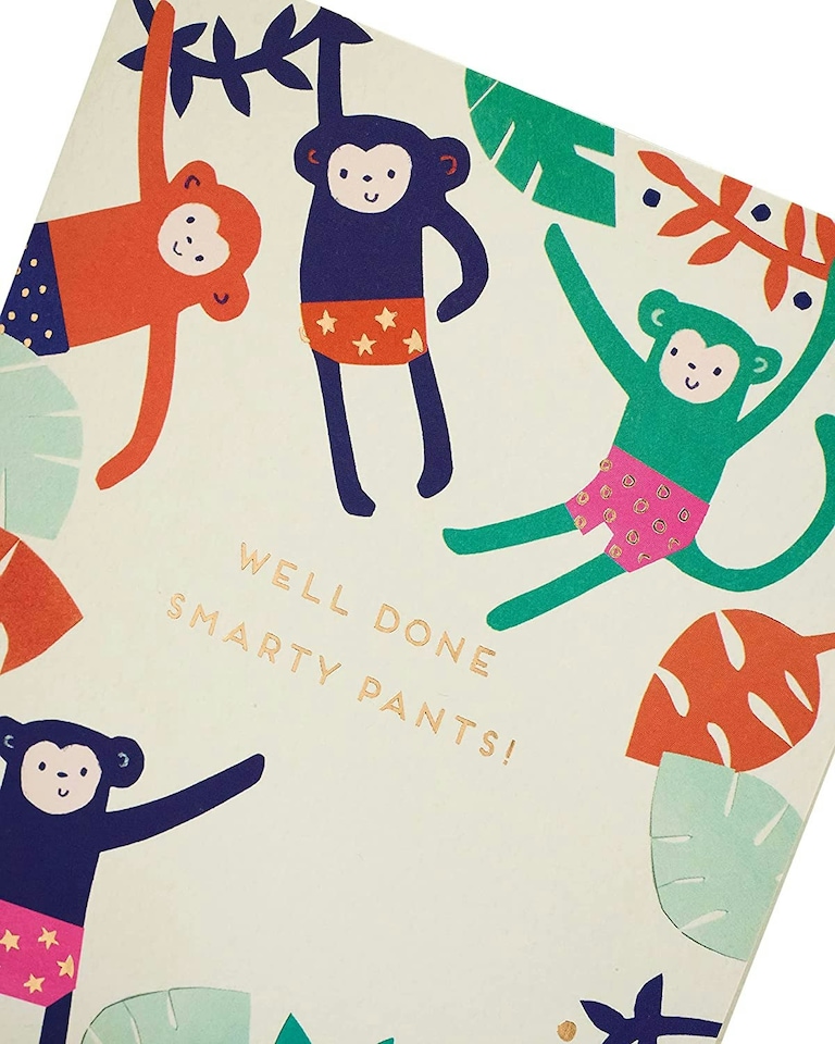 image 1 of Well Done Smarty Pants! Monkey Congratulations Card