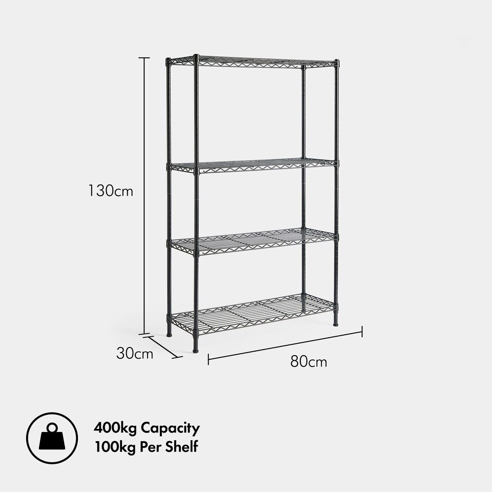image 1 of VonHaus 4 Tier Wire Shelving Unit for Home Storage