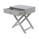 image 7 of Options 1 Drawer X-Frame Bedside Table - Painted Finish, Polished Metal Handle | Grey | Grey | One Size | 1