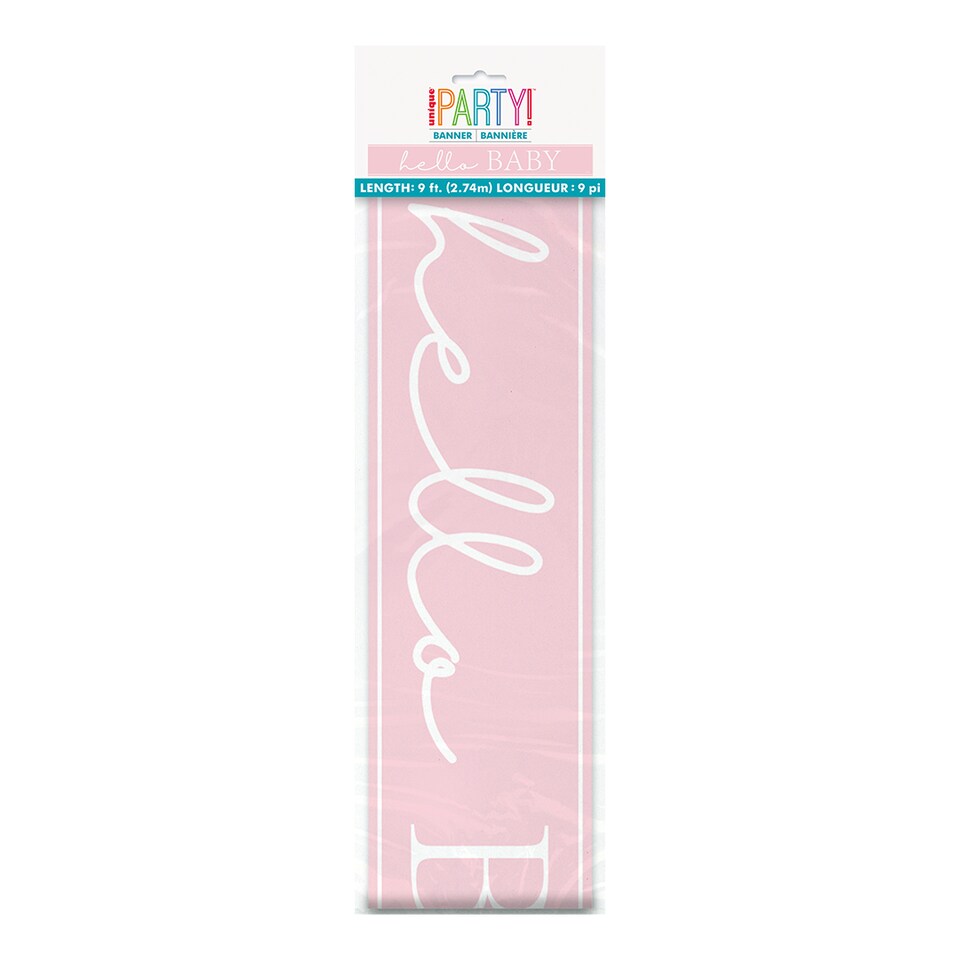 image 1 of Baby Shower Pink Foil Banner 274cm
