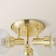 image 6 of ValueLights Calpe 3 Way Brass Ceiling Spotlight Ribbed Clear Shades | Bronze