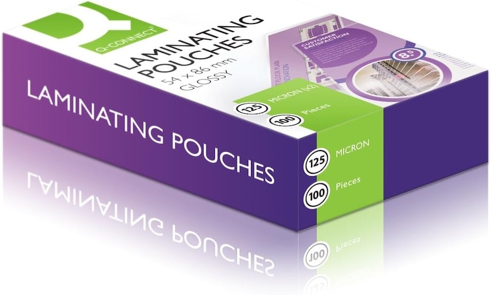 image 1 of Pack of 100 54 x 86mm Laminating Pouches 250 Micron