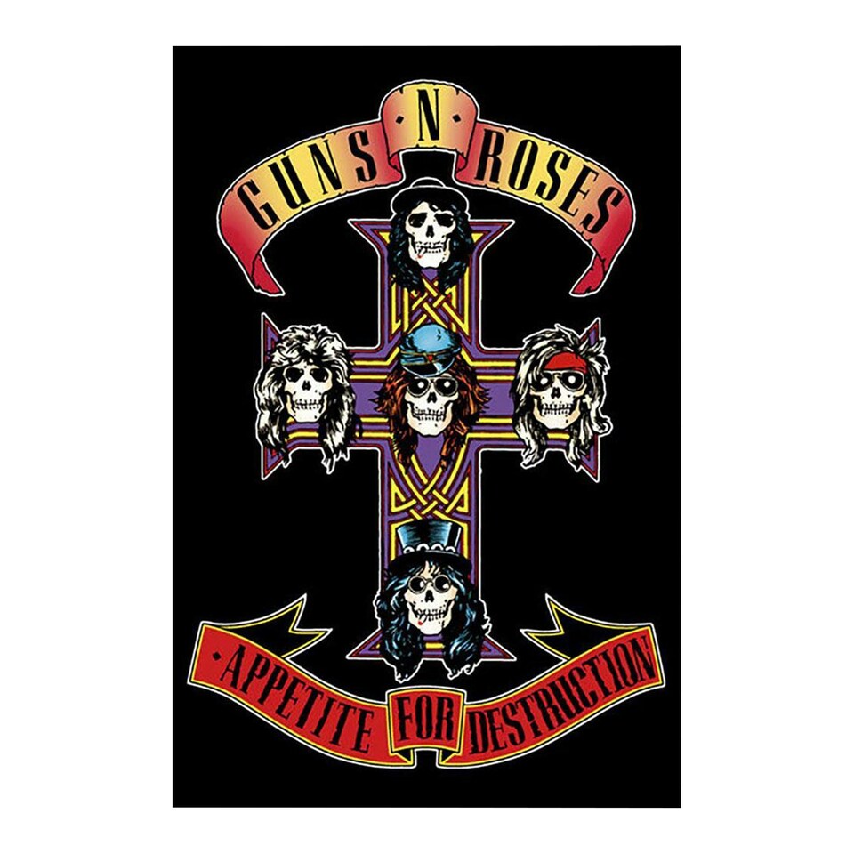 Guns N Roses Appetite For Destruction Poster Black One Size Tesco