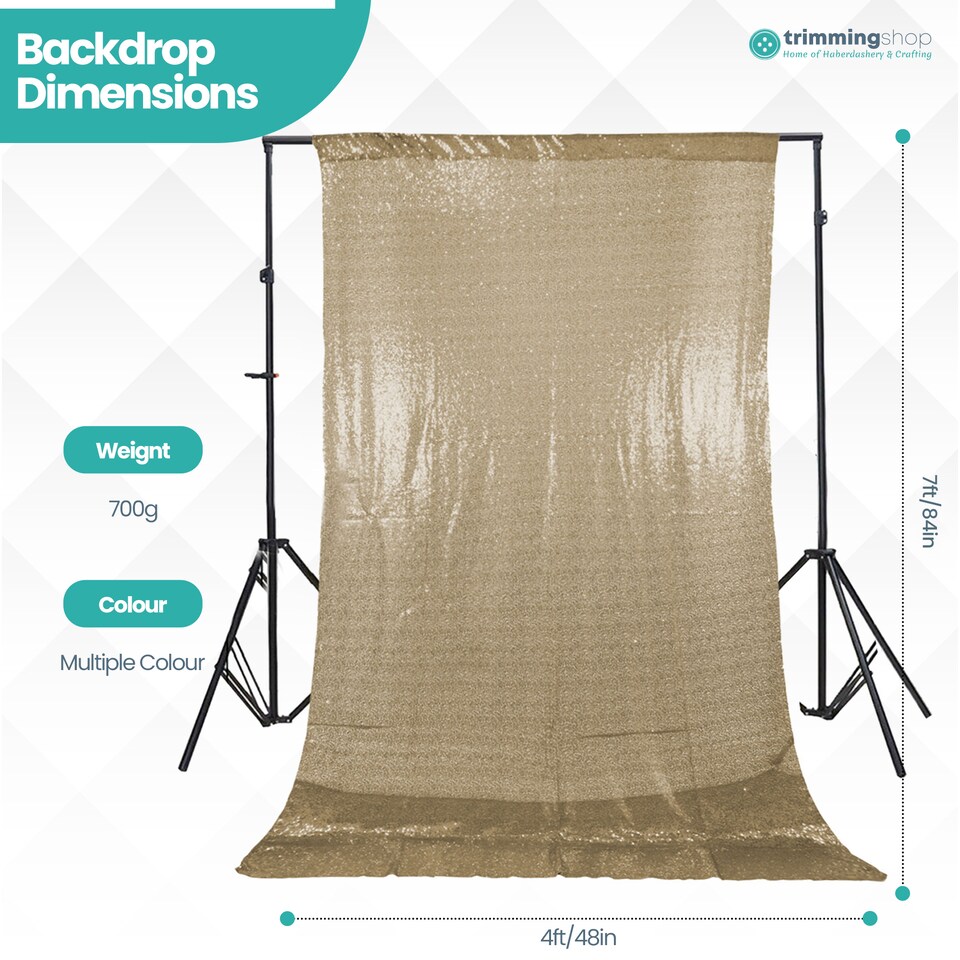 image 1 of 4ft x 7ft Sequin Backdrop Photography Background High-Density Sequin Fabric