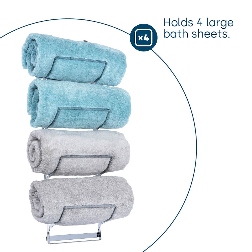 image 1 of Over Door Towel Holder Rack Chrome