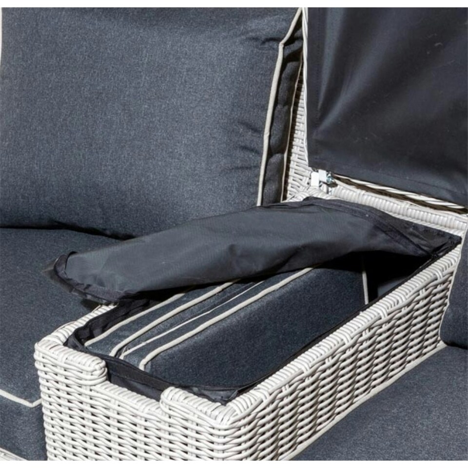 image 1 of 2 Seater Putty Grey Rattan Weave Garden Companion Set