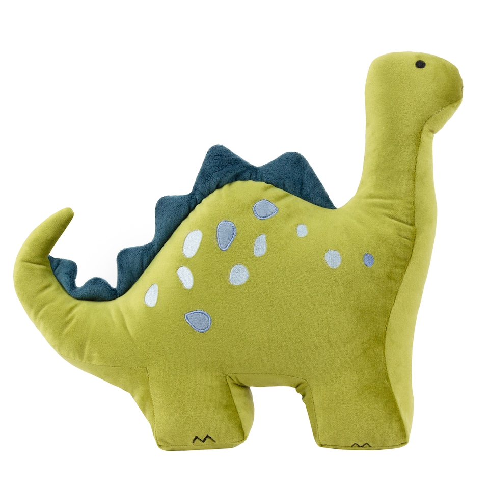 image 1 of little furn. Dino Kids Novelty Cushion, Green, 46 x 36cm