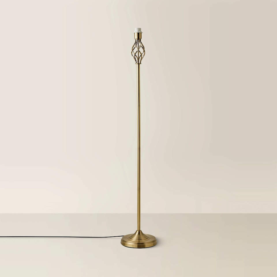 image 1 of ValueLights Memphis Twist Antique Brass Floor Lamp Base Only | Gold