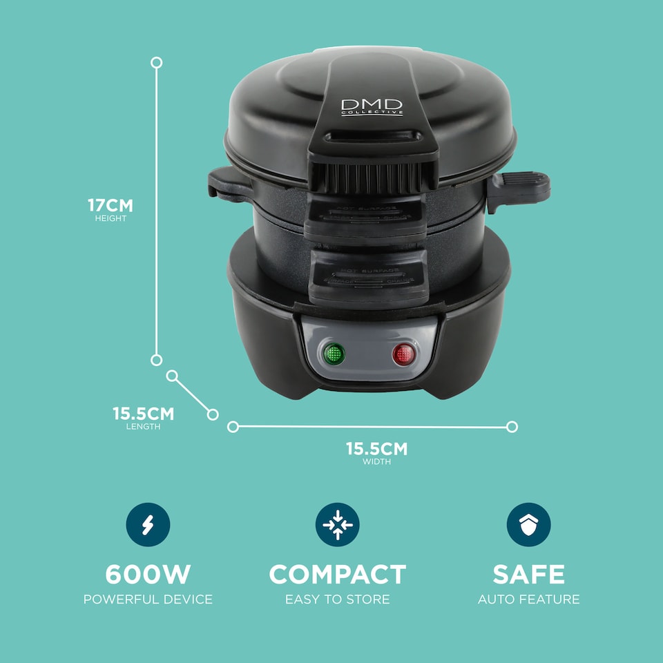 image 1 of Muffin Maker, Electric Breakfast Sandwich Maker & Grilled Sandwich Toastie Maker
