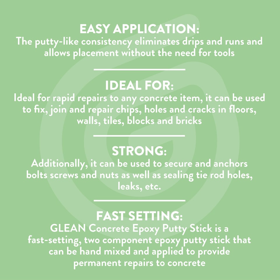 image 1 of Glean Concrete Repair & Rebuild Epoxy Stick
