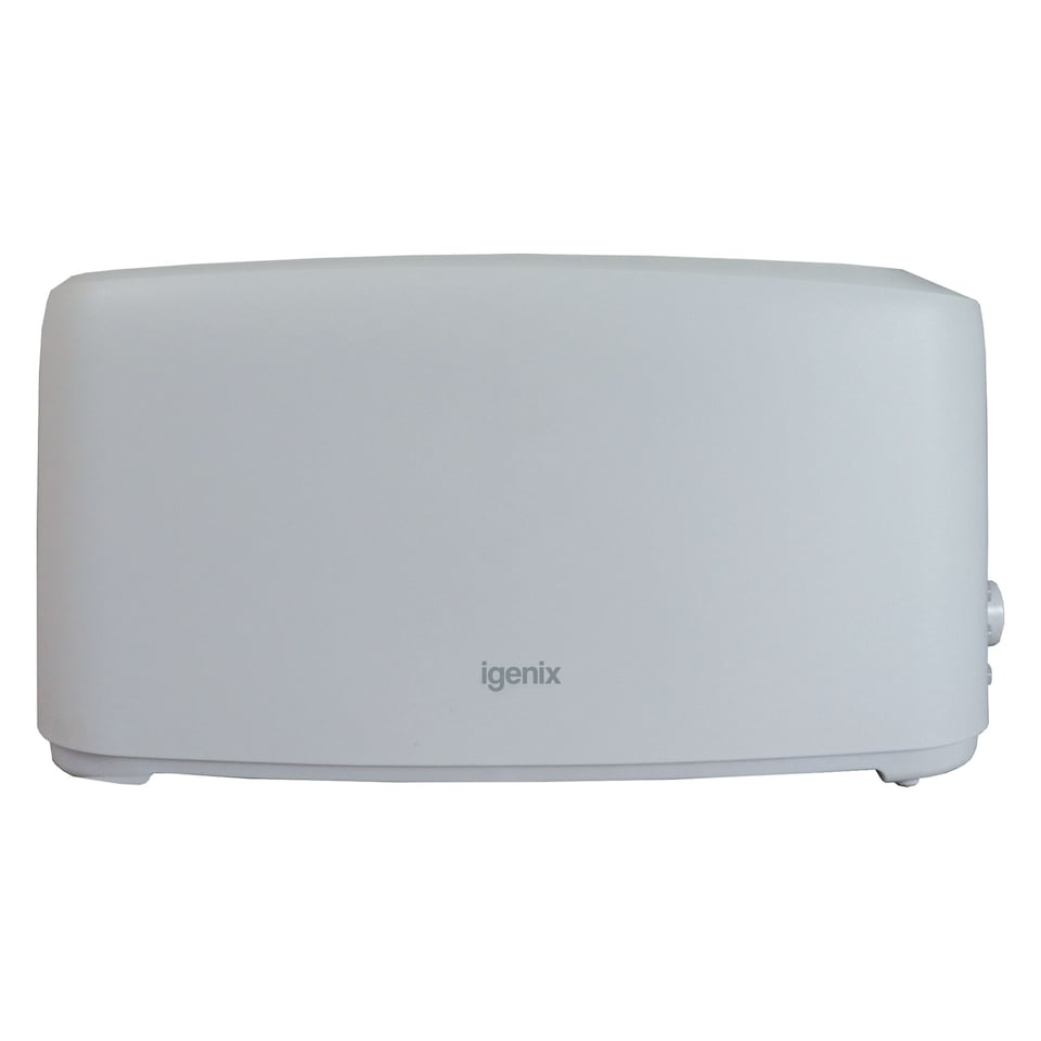 image 1 of Igenix IGT0420W, 4 Slice Long Slot Toaster, Matte White