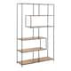 image 1 of Seaford Black Metal Large Asymmetrical Bookcase with 5 Oak Shelves