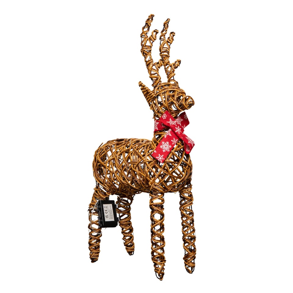 image 1 of 70cm Battery Operated Light up Brown Christmas Reindeer with 80 Warm White LEDs