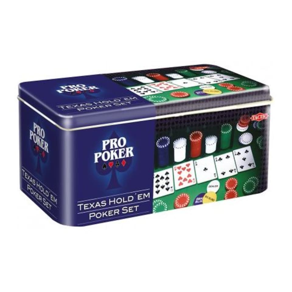 Pro Poker Texas Hold'em Set in Tin