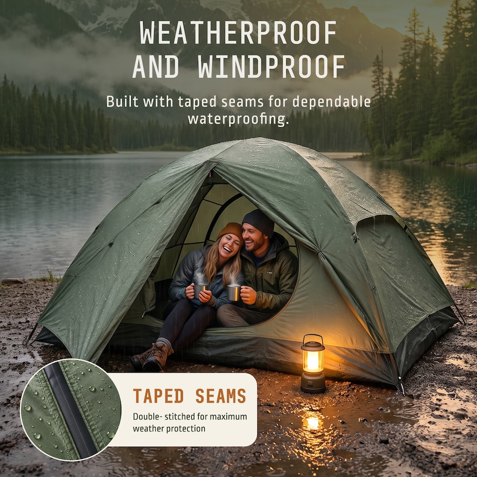 image 1 of Voyager 2 Man Dome Tent with Taped Seams and Breathable Mesh Inner