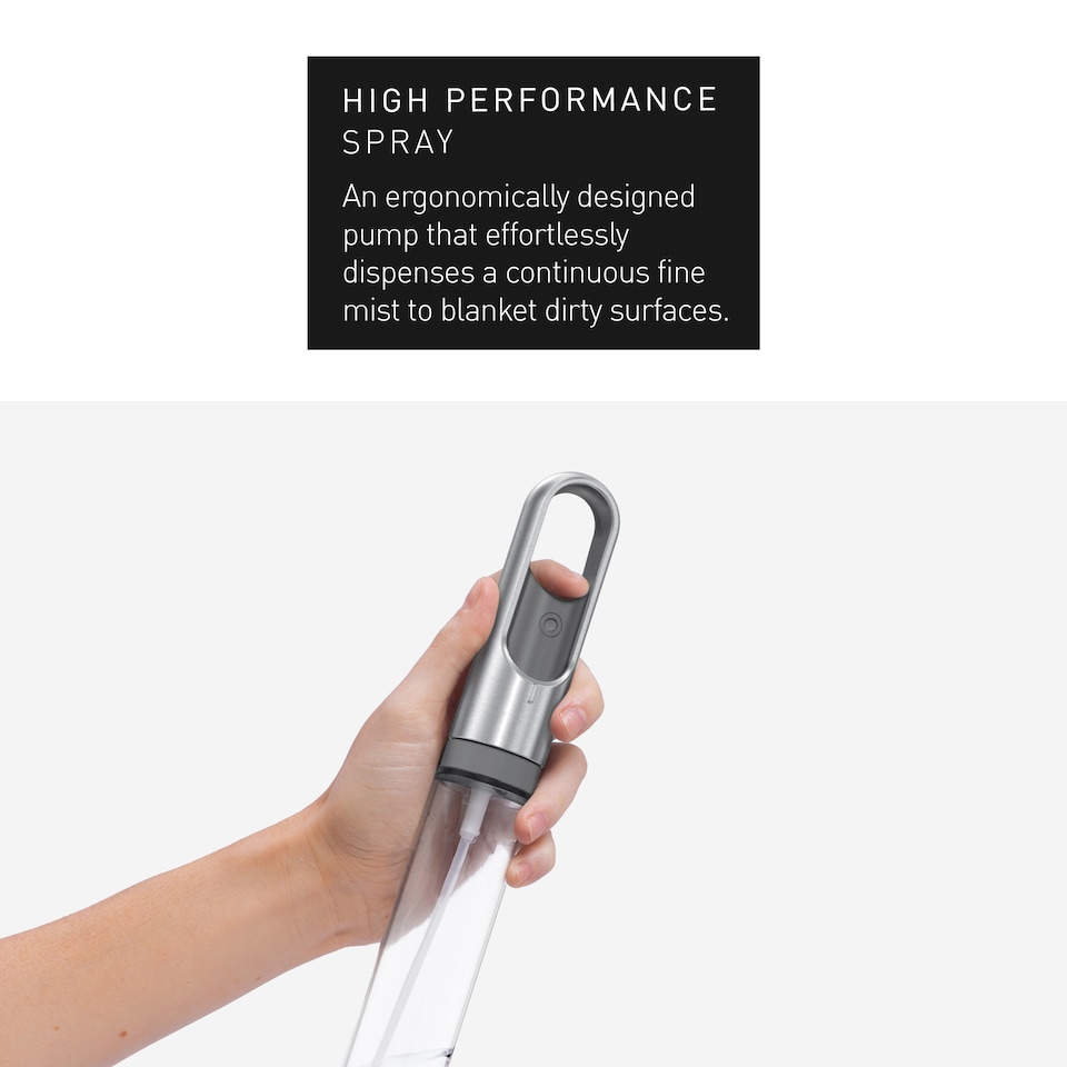 image 1 of Simplehuman Kitchen Roll Holder with built in Spray Bottle Pump, Brushed Stainless Steel | Silver | Brushed Stainless Steel | 1