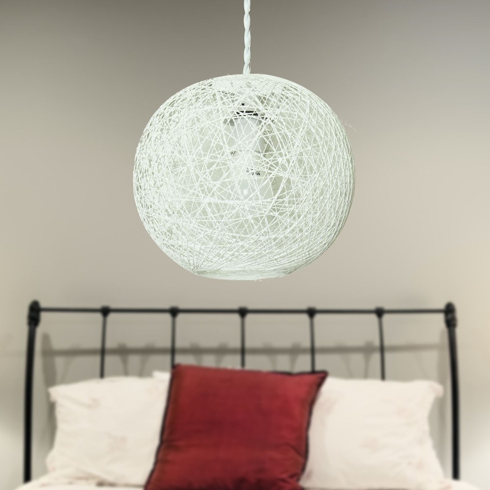image 1 of Abaca - White 10 inch Globe Ceiling Light Shade | White | Medium | 1