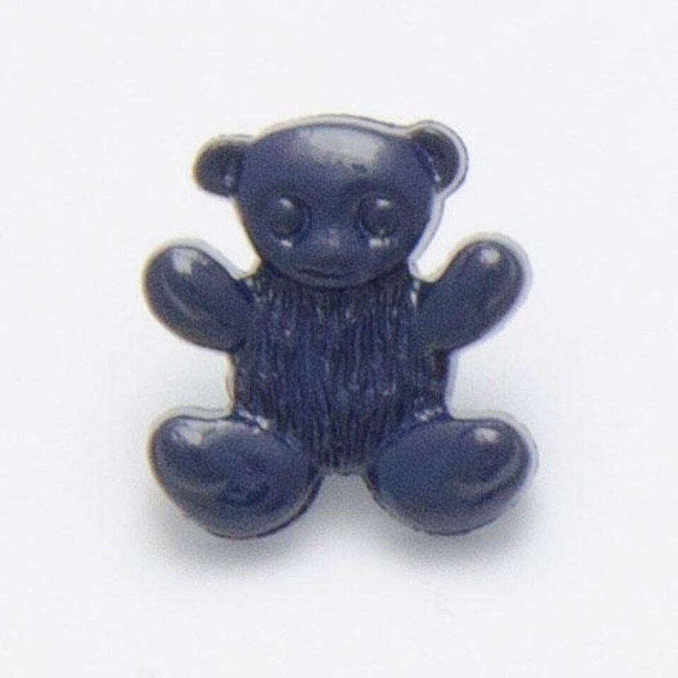 Minerva Navy Blue Teddy Bear Buttons for Dressmaking - 15mm - per value pack of 100