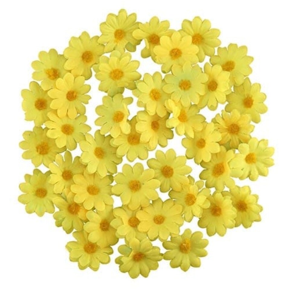 image 1 of Easter Yellow Decorative Daisies - Pack of 16