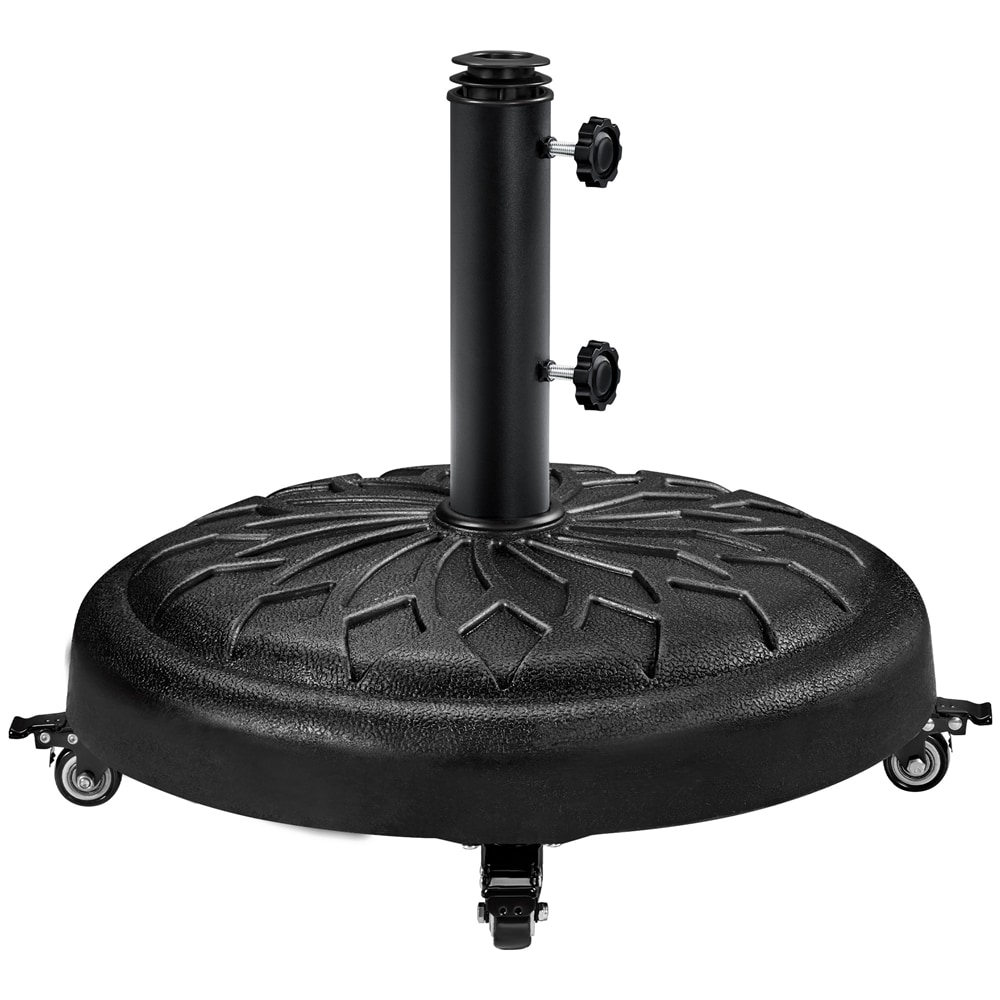 Yaheetech 50.5 cm Outdoor Patio Rolling Heavy-duty Self-Weight Market Umbrella Base-Black | Black | Black