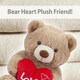 image 8 of Bear Soft Toy Brown 34cm Sitting Bear Plush With Red Love Heart Cuddly Toy
