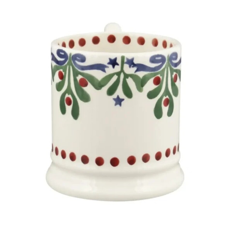 image 1 of Mug: 1 x 300ml Emma Bridgewater Mistletoe Half Pint Mug 2024, Ceramic White