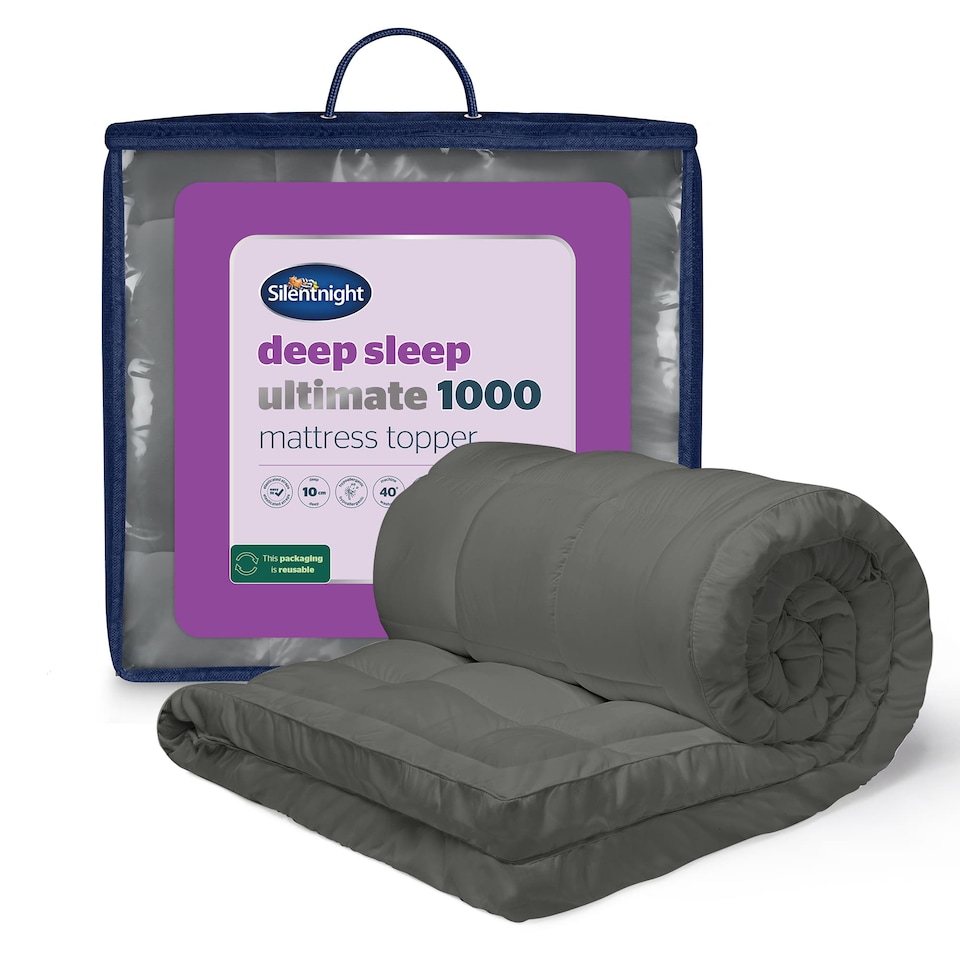 image 1 of Silentnight Deep Sleep Ultimate Mattress Topper 1000, 10cm Thick, Grey